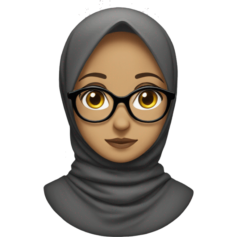 girl with hijab and look with glasses  emoji