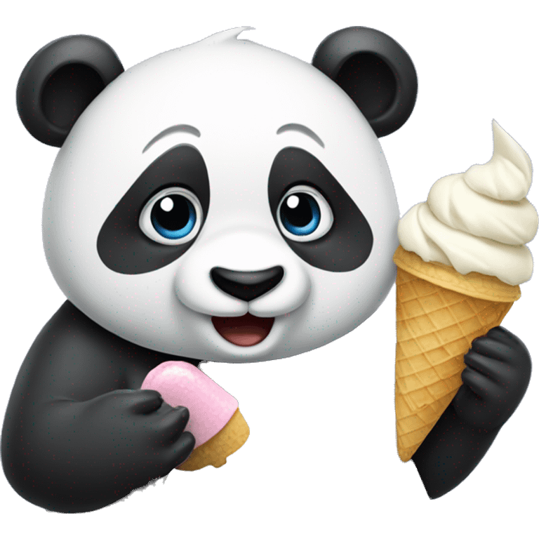 Panda eating ice cream emoji