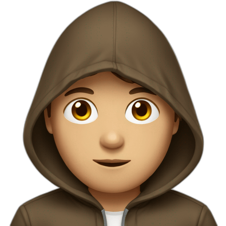 brown-haired boy with hood emoji