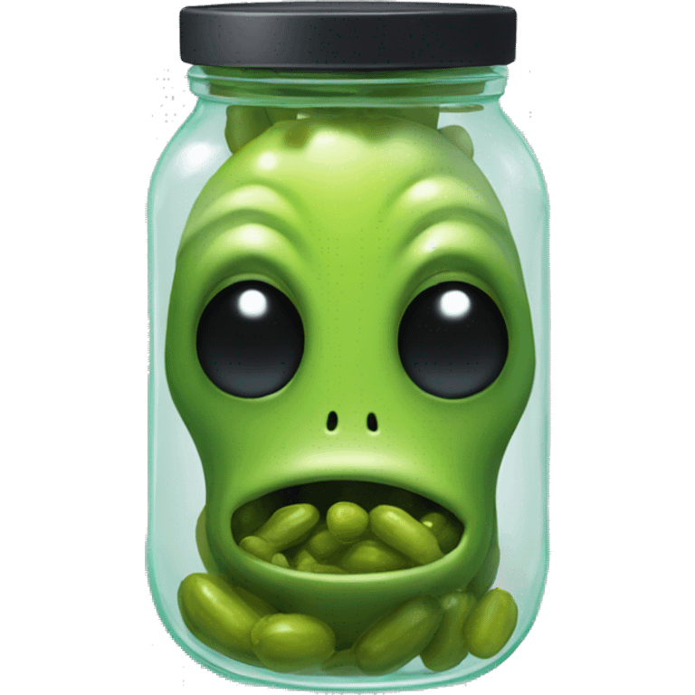 alien head in a pickle jar emoji