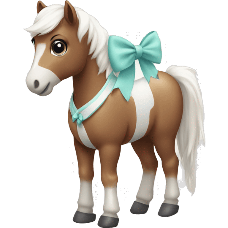 cute horse with a white bow emoji