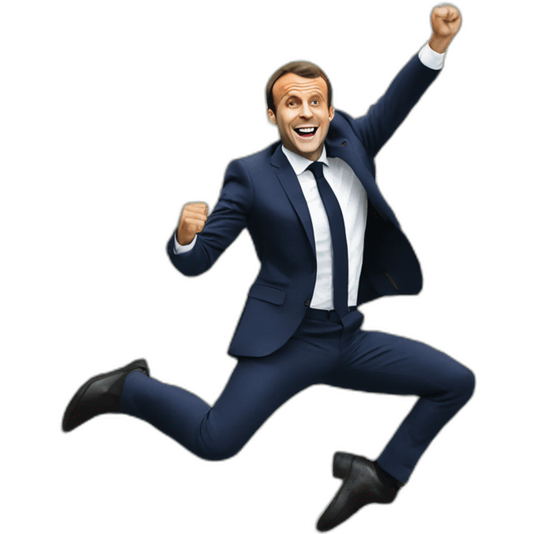 Emmanuel macron jumping in money emoji