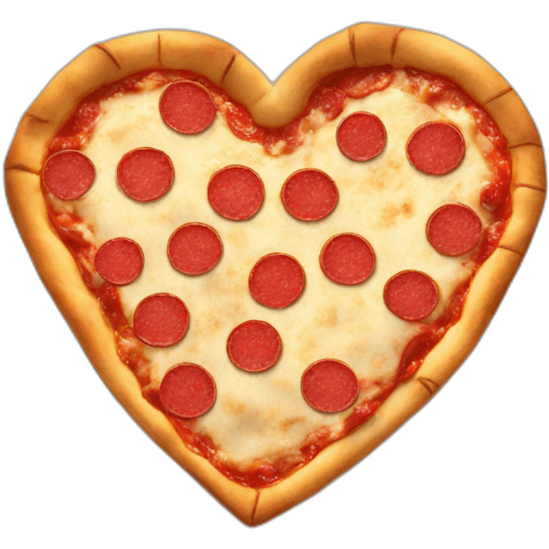 Pizza pie in shape of heart emoji