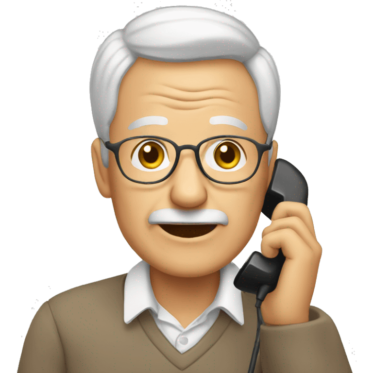 elderly man on phone emoji