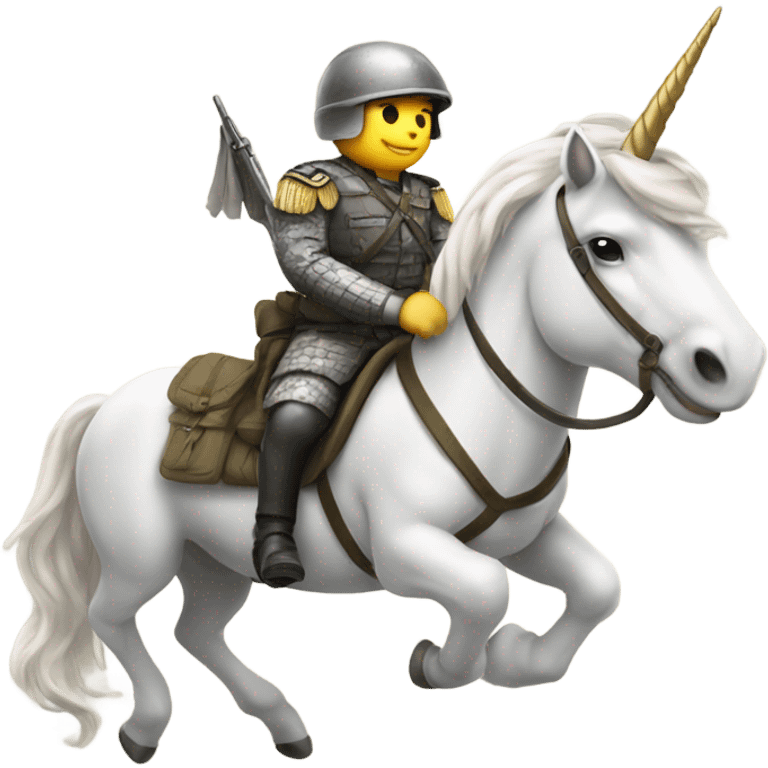 Soldier riding a unicorn emoji