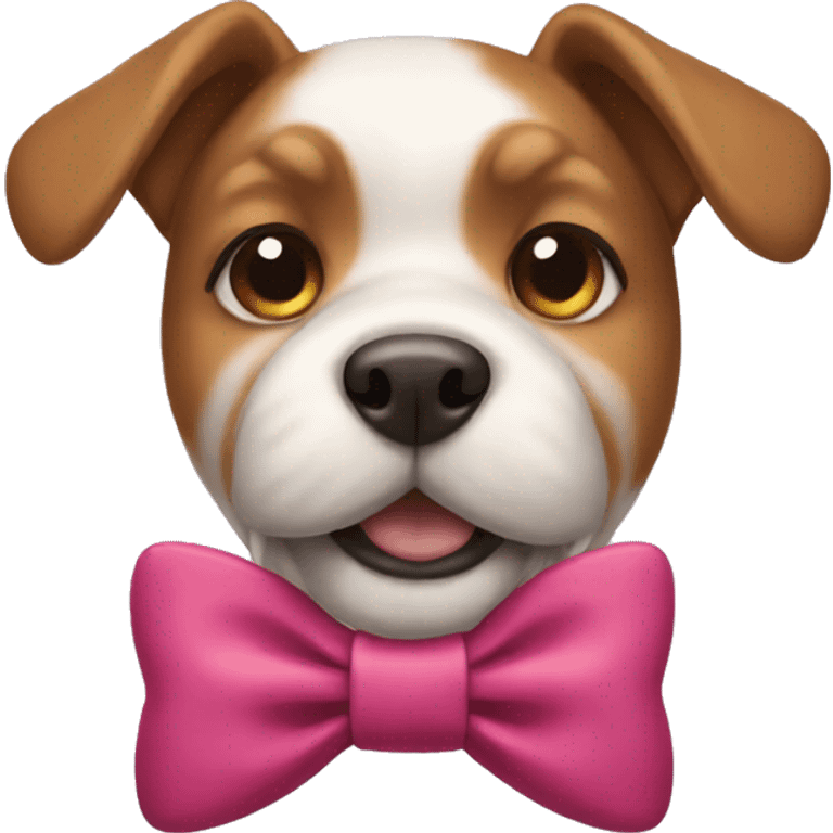 a dog with bow emoji