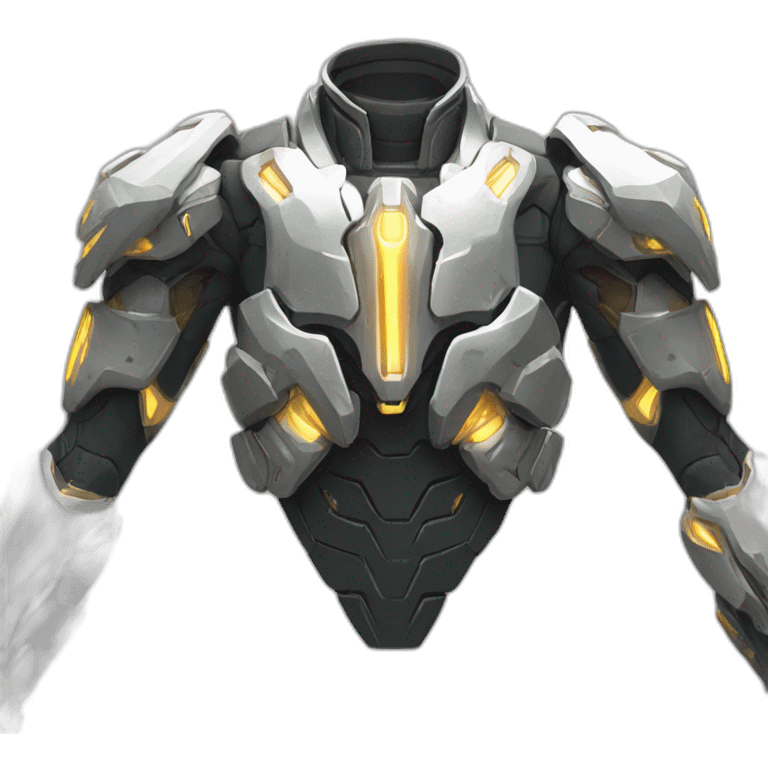 futuristic armored Omega Energy chestplate arm radiating omega energy emoji