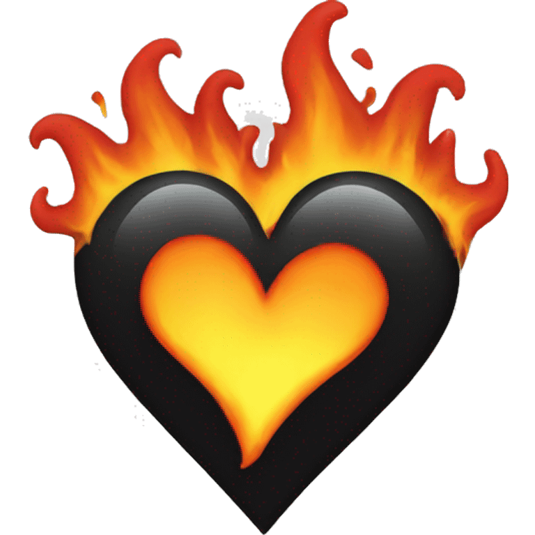 Black heart with fire emoji