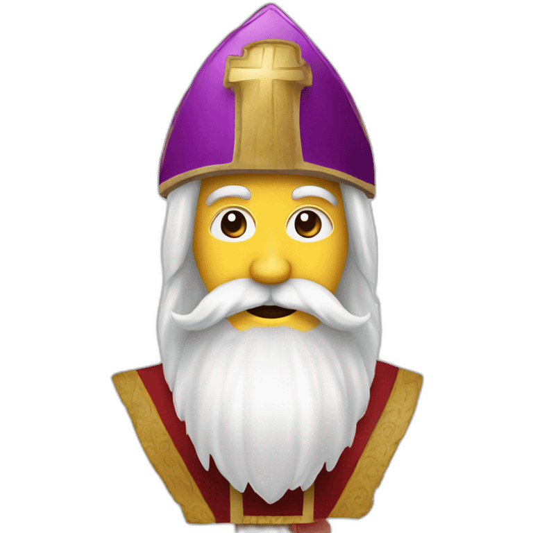 Sinterklaas With cross on miter, and a long white beard emoji