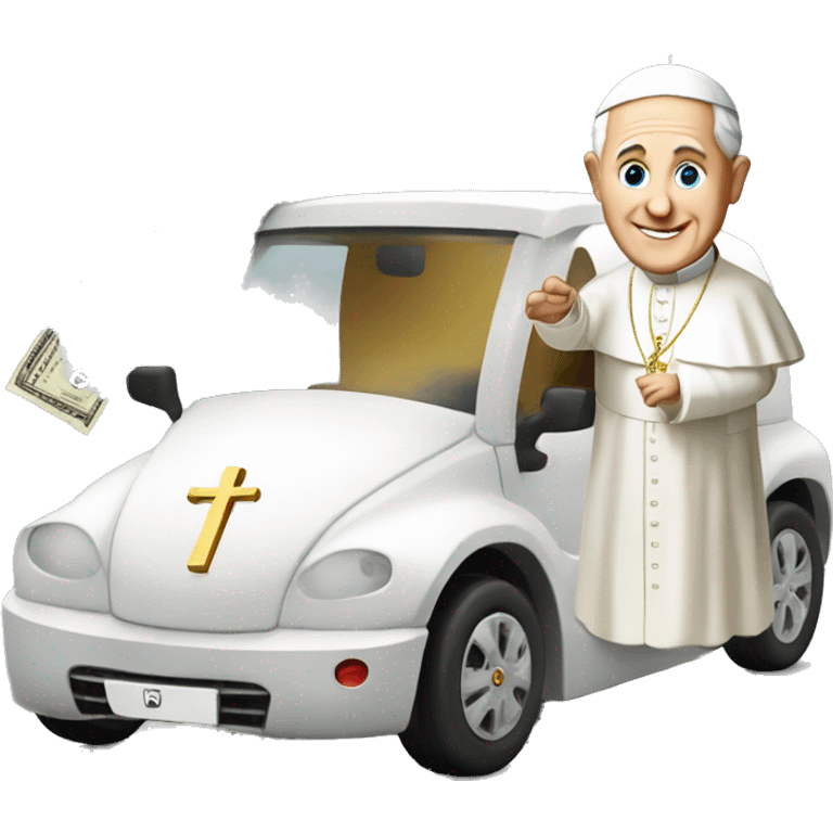 Pope mobile and money emoji