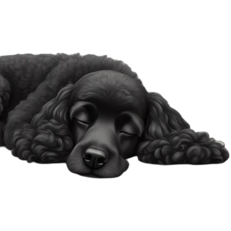 black poodle sleeping emoji