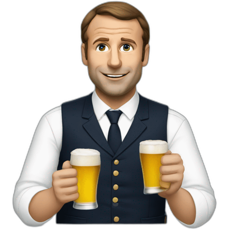 macron drinking beer emoji