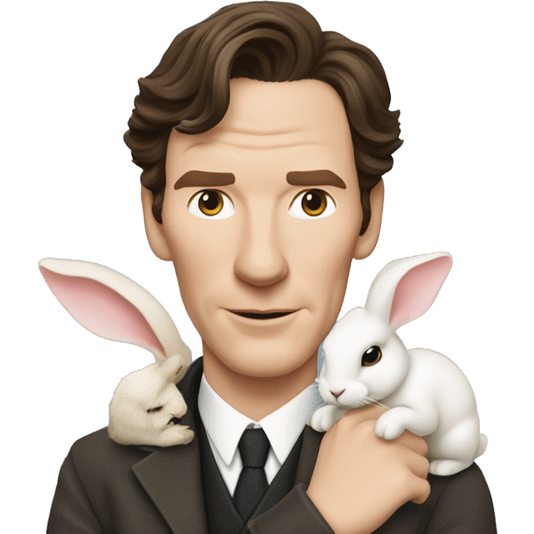 Benedict cumberbatch holding a rabbit  emoji