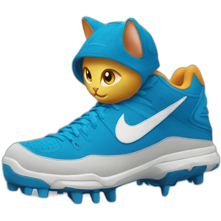 un chat avec une paire de nike au pied emoji