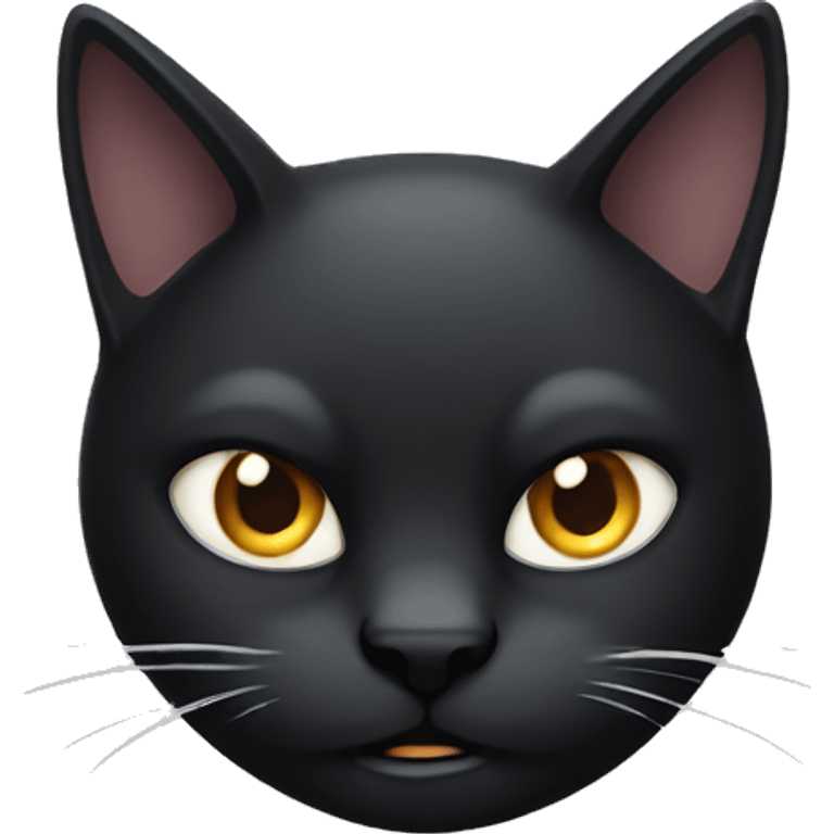 angry male black cat with white whiskers emoji