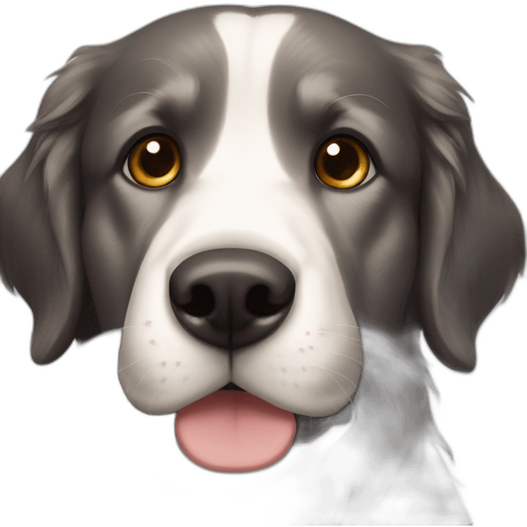 black golden retriever with brown eyes and white patch around nose emoji