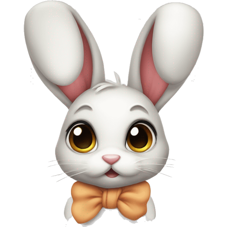 cute bunny big eye with knot emoji