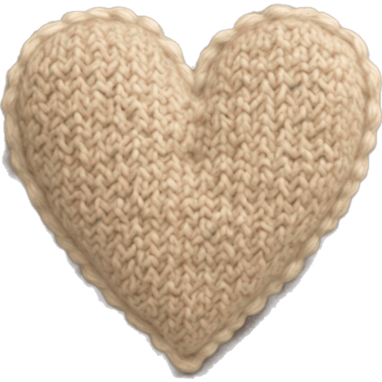 A beige knitted heart emoji