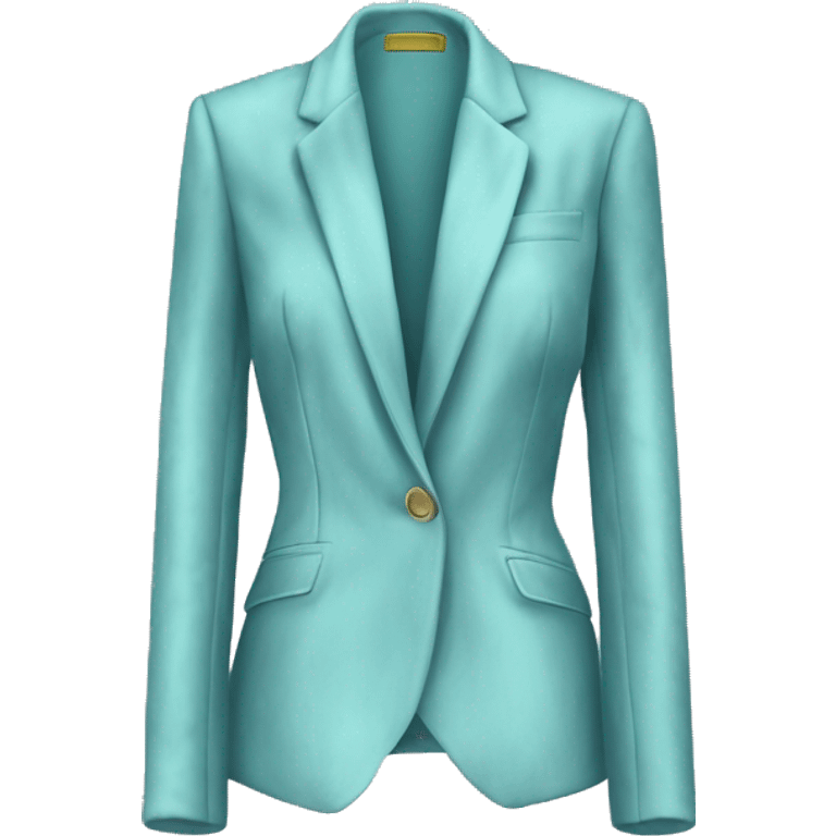 Hyper Realistic isolated side view of a pair of velvet light robins egg blue feminine blazer jacket. emoji