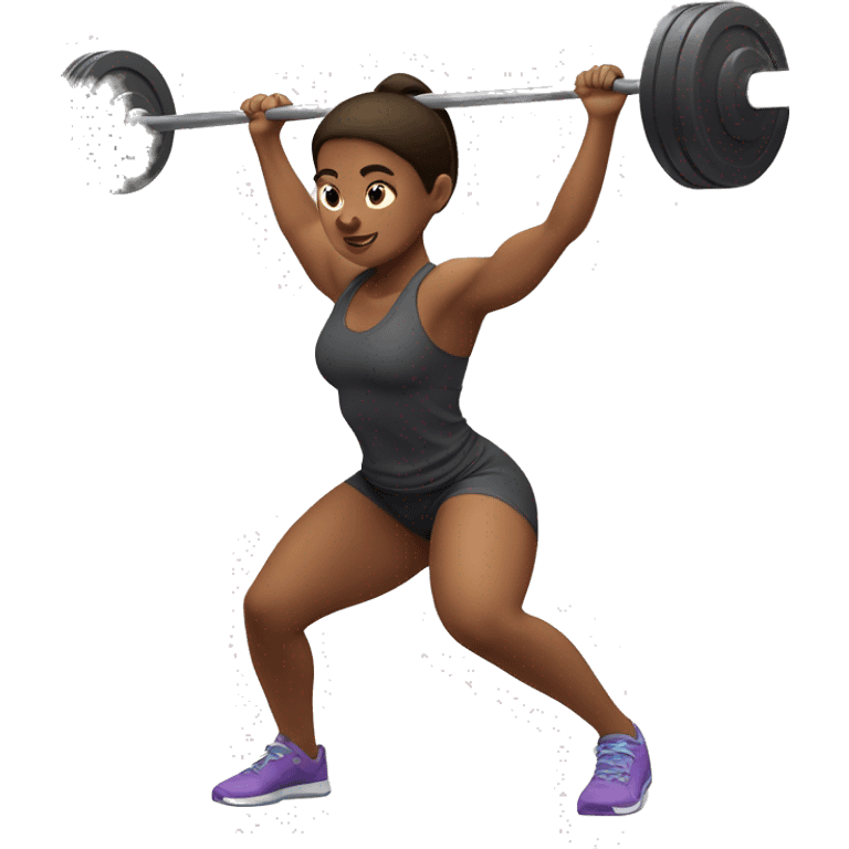 girl doing barbell back squat  emoji