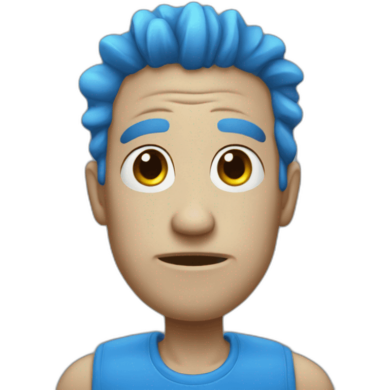 blue weird guy emoji