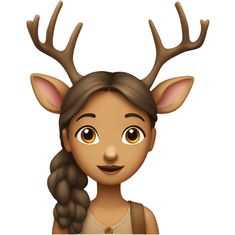 Deer with head of a girl emoji