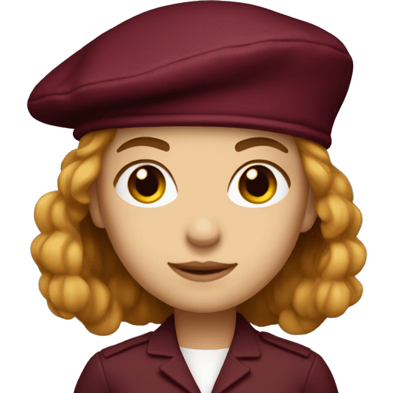 Only women’s burgundy beret emoji