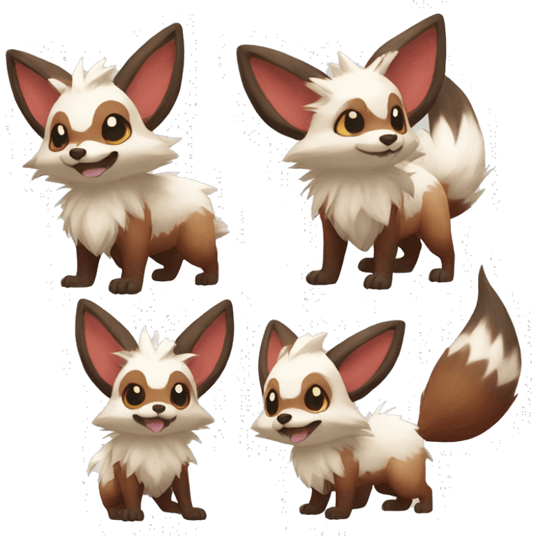 Lycanroc Eevee Furret Zigzagoon emoji