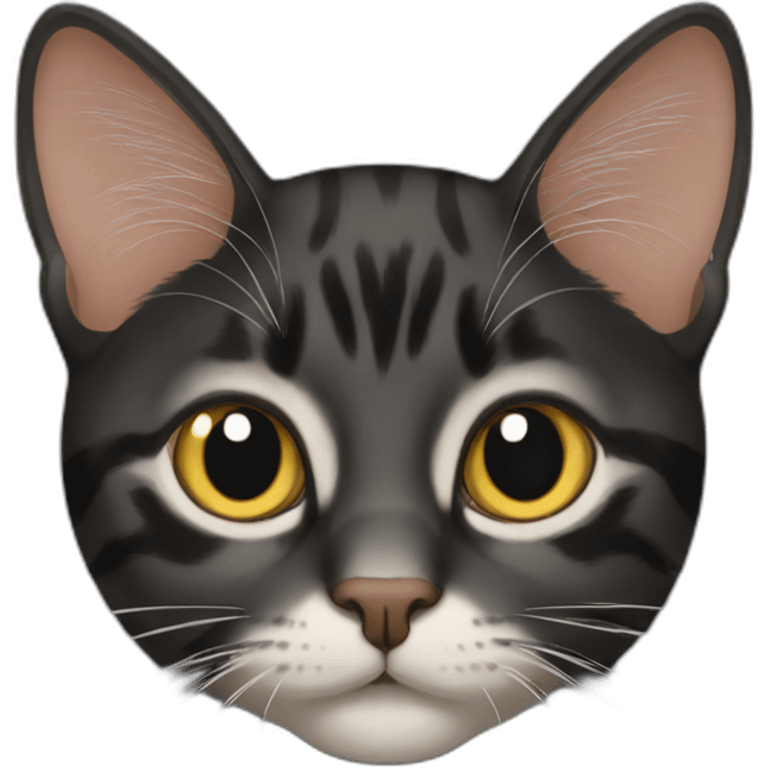 black cat-tabby cat emoji