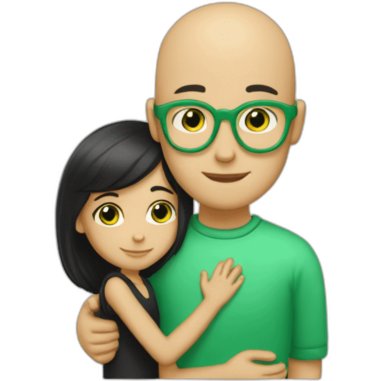 bald-white-boy-with-green-glasses-hugging-a-black-haired-girl emoji