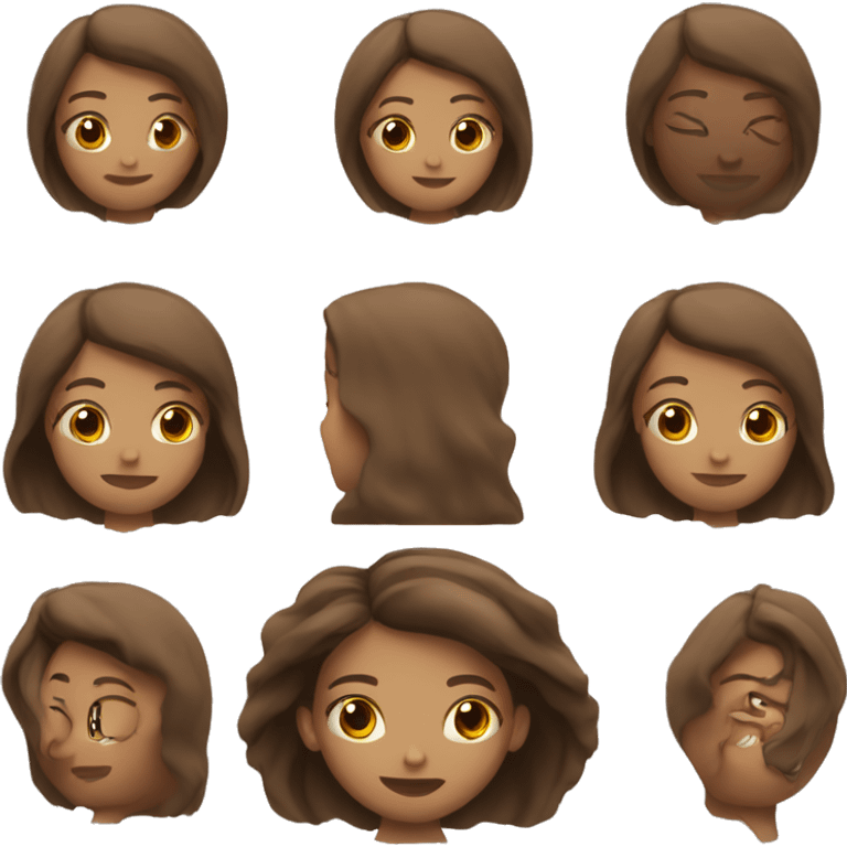 Brown hair yoga girl emoji