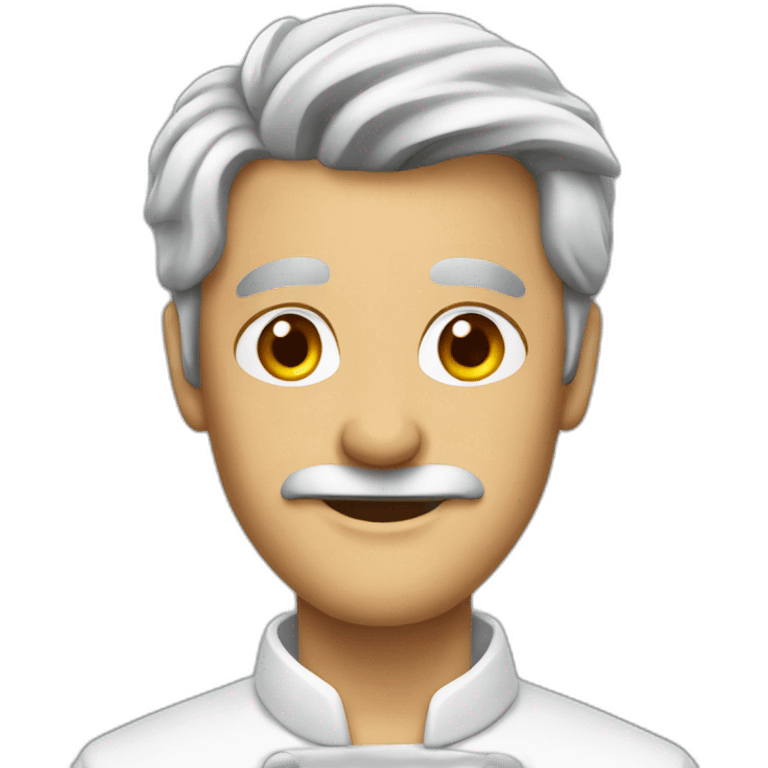 chef with grey hair in suit public speaking emoji