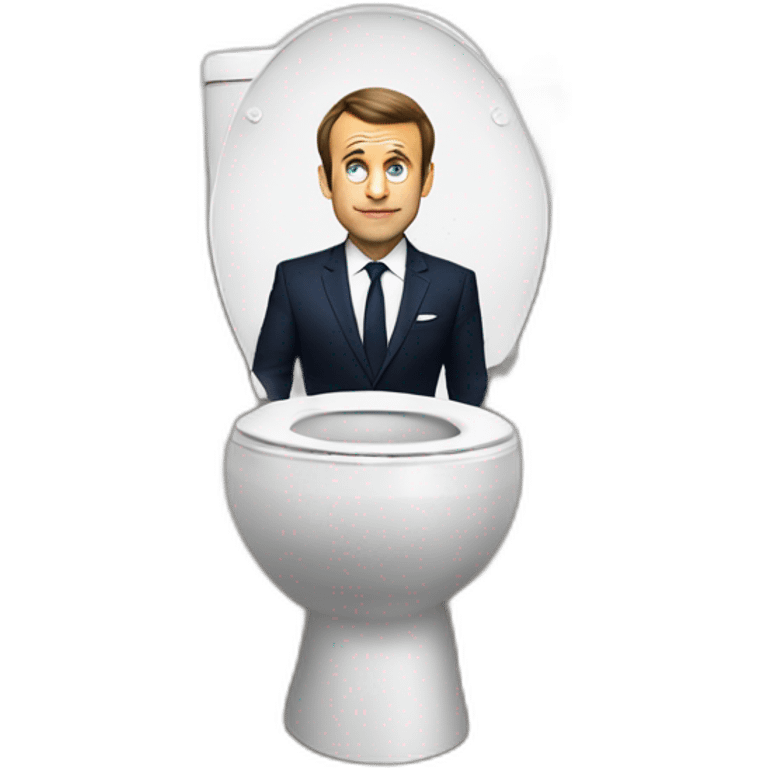 emanuel Macron au toilettes emoji