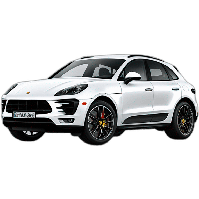 One Porsche macan white turbo emoji