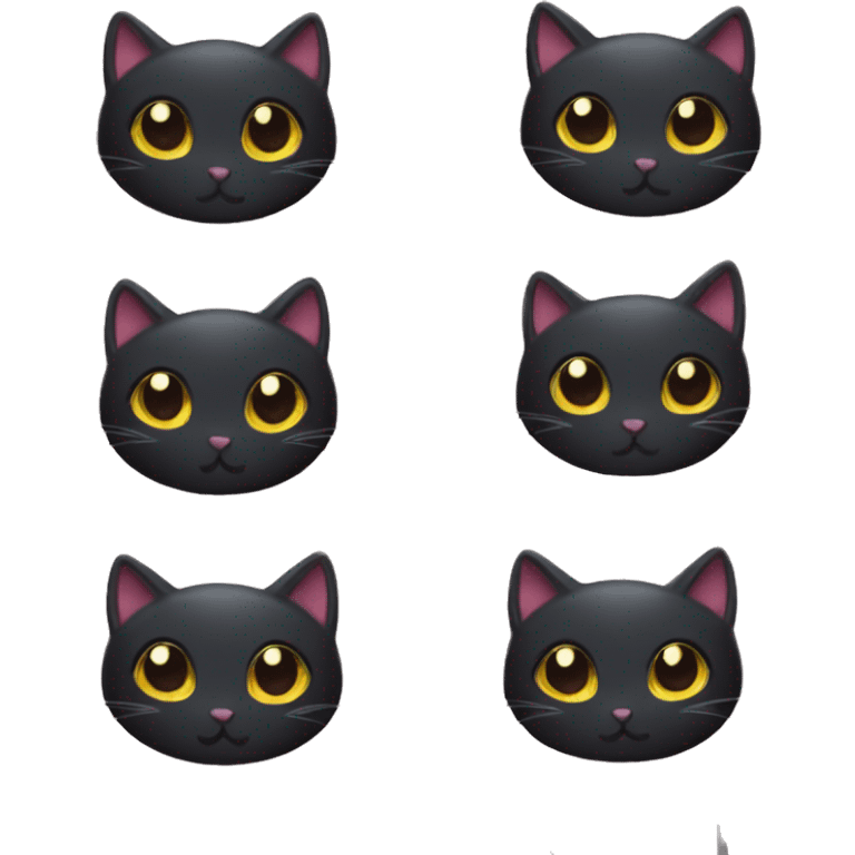 Black cat with hearts emoji