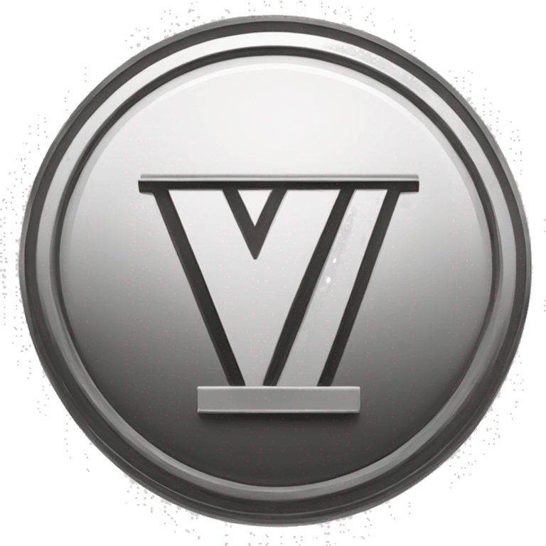 letter V, cryptocurrency, coin, black and white, logo emoji