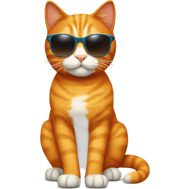 orange cat with sunglasses  emoji