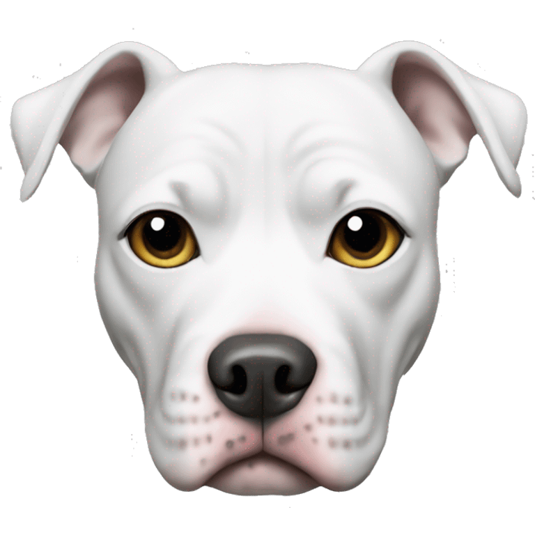 White pitbull with gray patch over eye   emoji