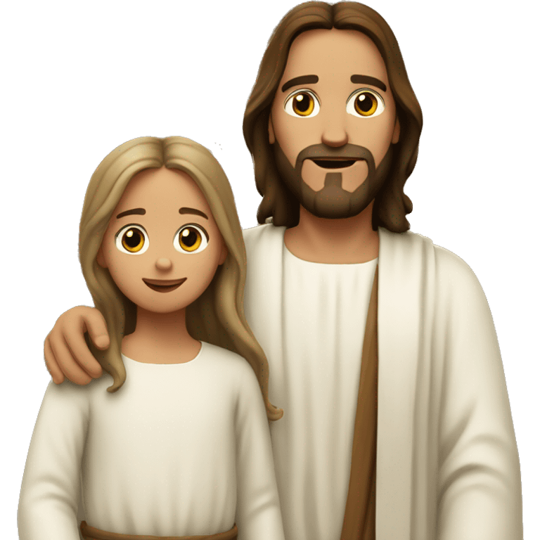 Jesus and his daughter emoji