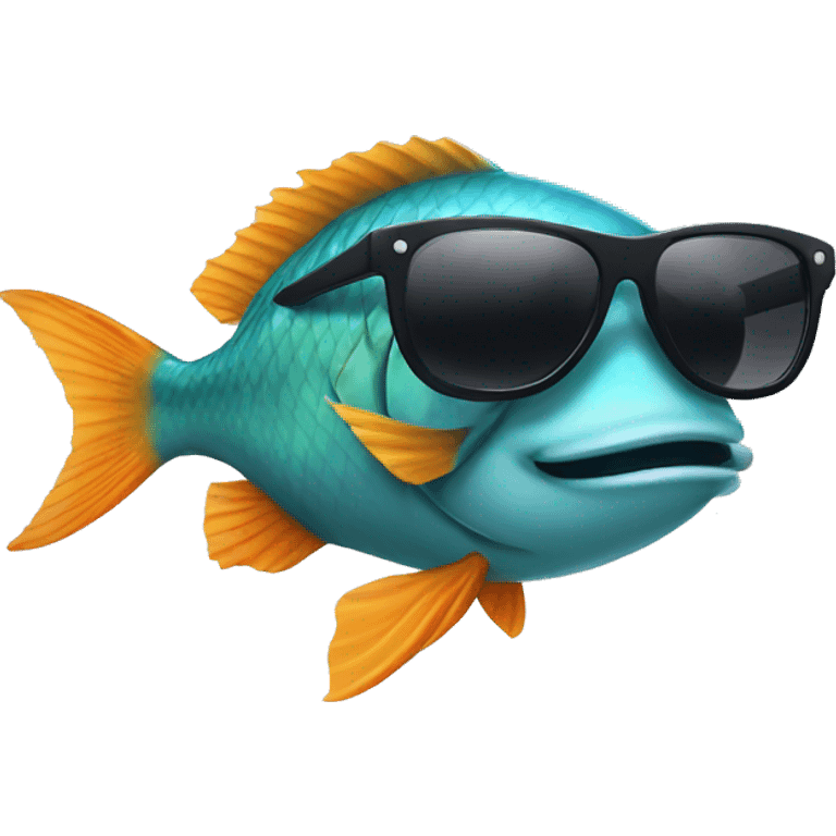 Fish wearing sunglasses emoji