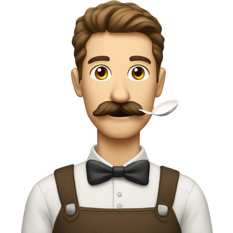 Mustache guy Eating yougert emoji