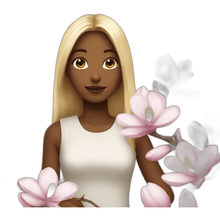 girl with magnolia emoji