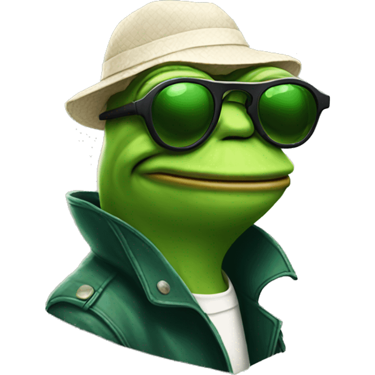 Cool pepe with sunglasses emoji