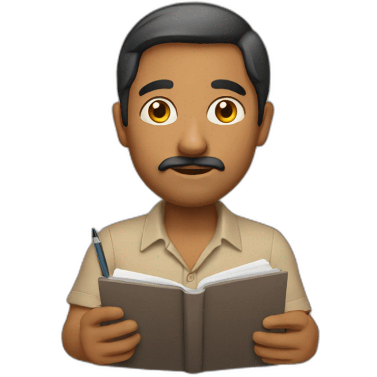 indian man taking notes emoji