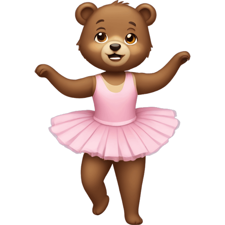 Cute brown bear with a ballet outfit emoji