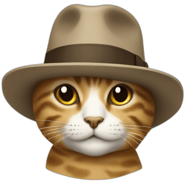 Un chapeau sur un chat emoji