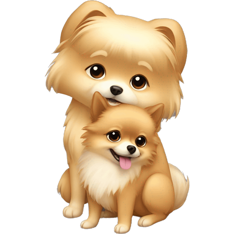 pomeranian hugging light hair girl emoji