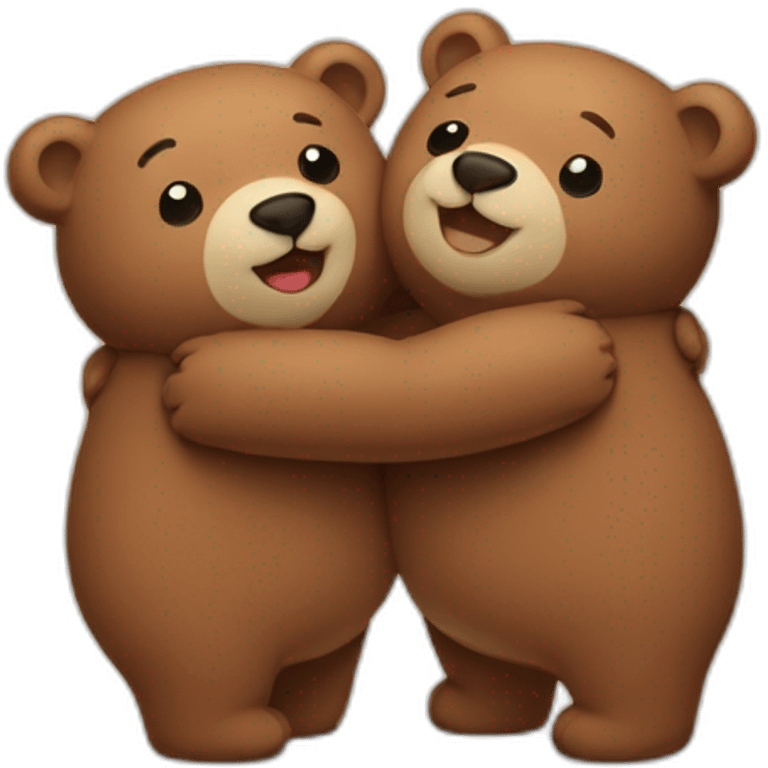 two bears hugging emoji