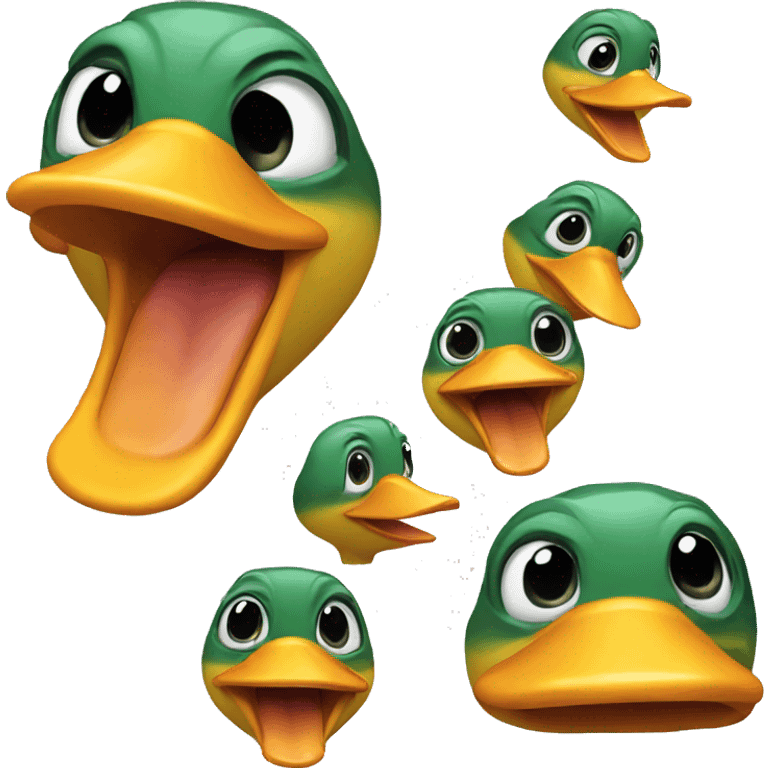 Duck with crazy face  emoji