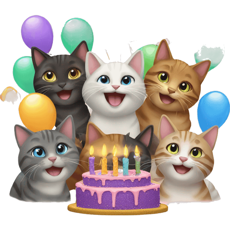 Happy birthday cats emoji